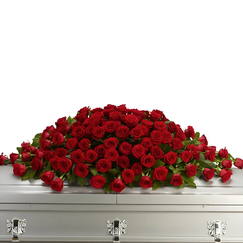 Gerbe Élégante de Roses Rouges - Funérailles et Sympathie