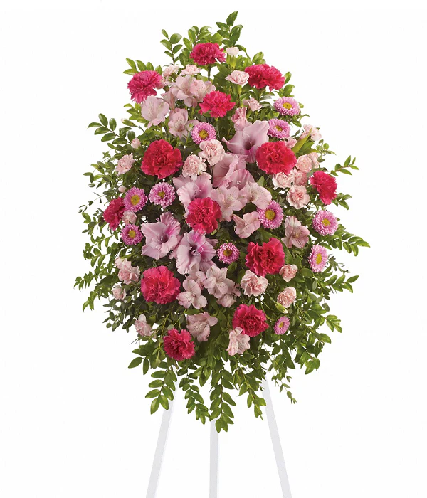 Gerbe Élégante d'Hommage - Roses Roses - Funérailles