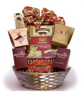 Panier Cadeau Classique - Chocolats, Biscuits, Thés et Cafés - Collection II
