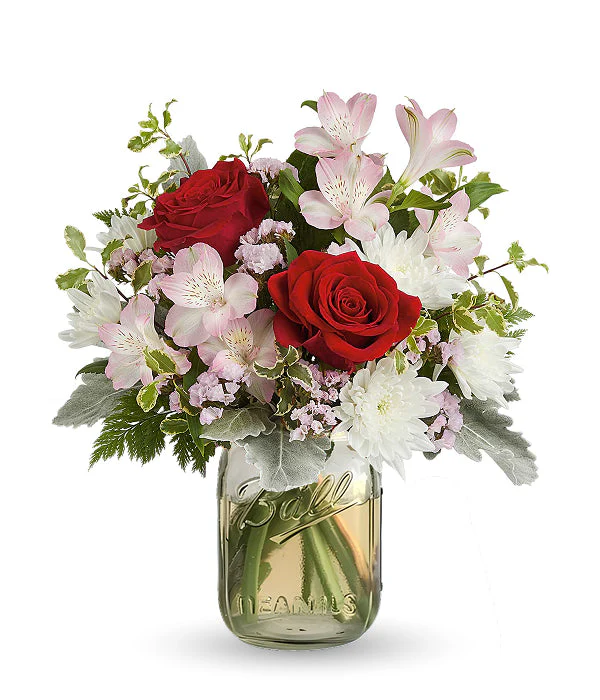 Rose Enneigée en Pot Mason - Image 3